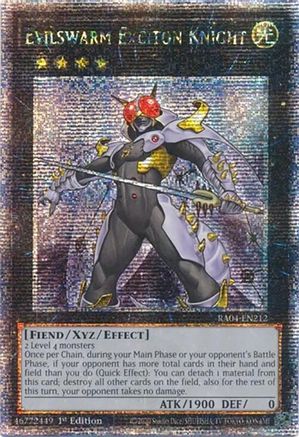 Evilswarm Exciton Knight (Quarter Century Secret Rare) (RA04-EN212) - Quarter Century Stampede 1st Edition Quarter Century Stampede Yugioh Single Squirtle Squad Card Shop.