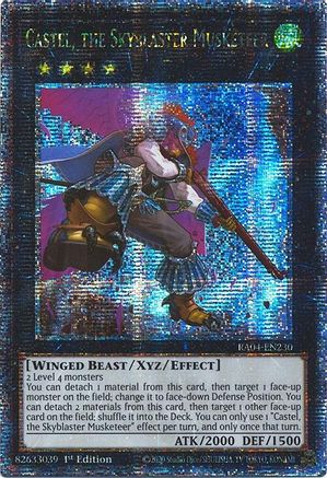 Castel, the Skyblaster Musketeer (Quarter Century Secret Rare) (RA04-EN230) - Quarter Century Stampede 1st Edition Quarter Century Stampede Yugioh Single Squirtle Squad Card Shop.