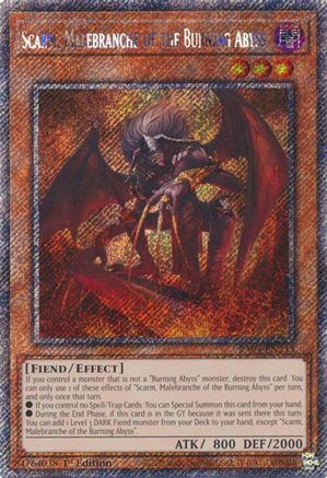 Scarm, Malebranche of the Burning Abyss (Platinum Secret Rare) (RA04-EN233) - Quarter Century Stampede 1st Edition Quarter Century Stampede Yugioh Single Squirtle Squad Card Shop.