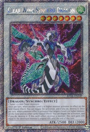 Clear Wing Synchro Dragon (Platinum Secret Rare) (RA04-EN249) - Quarter Century Stampede 1st Edition Quarter Century Stampede Yugioh Single Squirtle Squad Card Shop.