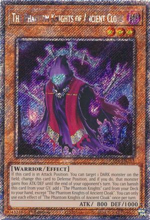 The Phantom Knights of Ancient Cloak (Platinum Secret Rare) (RA04-EN263) - Quarter Century Stampede 1st Edition Quarter Century Stampede Yugioh Single Squirtle Squad Card Shop.
