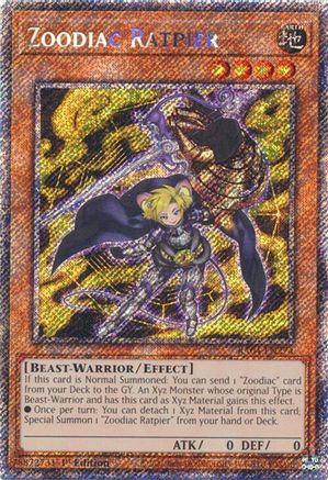 Zoodiac Ratpier (Platinum Secret Rare) (RA04-EN274) - Quarter Century Stampede 1st Edition Quarter Century Stampede Yugioh Single Squirtle Squad Card Shop.