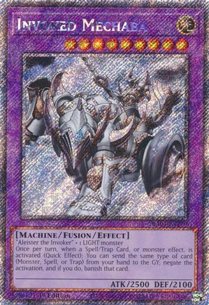 Invoked Mechaba (Platinum Secret Rare) (RA04-EN279) - Quarter Century Stampede 1st Edition Quarter Century Stampede Yugioh Single Squirtle Squad Card Shop.