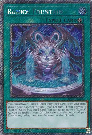 Runick Fountain (Platinum Secret Rare) (RA04-EN296) - Quarter Century Stampede 1st Edition Quarter Century Stampede Yugioh Single Squirtle Squad Card Shop.