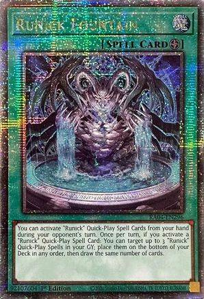 Runick Fountain (Quarter Century Secret Rare) (RA04-EN296) - Quarter Century Stampede 1st Edition Quarter Century Stampede Yugioh Single Squirtle Squad Card Shop.