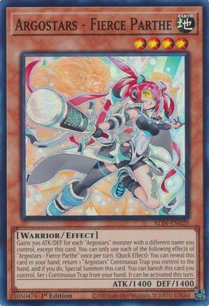 Argostars - Fierce Parthe (ALIN-EN020) - Alliance Insight 1st Edition Alliance Insight Yugioh Single Squirtle Squad Card Shop.