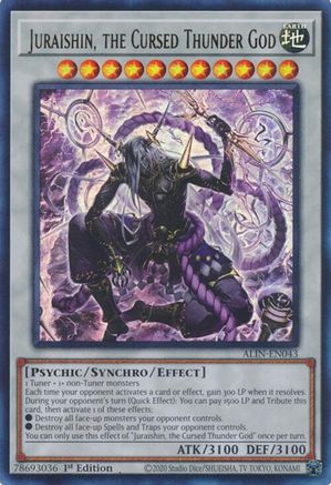 Juraishin, the Cursed Thunder God (ALIN-EN043) - Alliance Insight 1st Edition Alliance Insight Yugioh Single Squirtle Squad Card Shop.