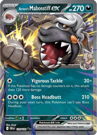 Pokémon TCG – Arven's Mabosstiff ex 139/182 – Destined Rivals – Double Rare