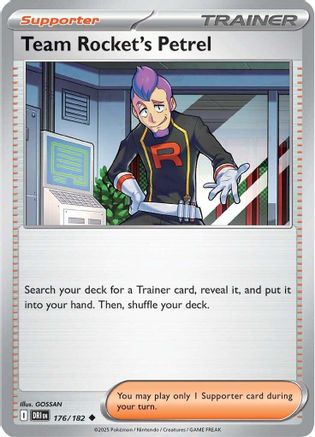 Team Rocket's Petrel 176/182 SV10 Destined Rivals - Uncommon SV10: Destined Rivals Pokemon Single Squirtle Squad Card Shop.