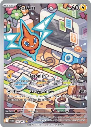 Rotom 197/182 - Holofoil SV10 Destined Rivals - Illustration Rare SV10: Destined Rivals Pokemon Single Squirtle Squad Card Shop.
