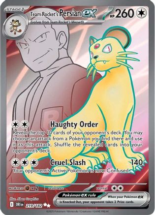 Team Rocket's Persian ex 219/182 - Destined Rivals Ultra Rare Holofoil