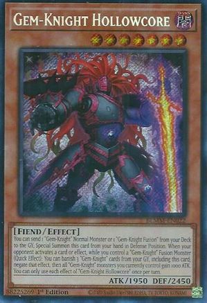 Gem-Knight Hollowcore (BLMM-EN022) - Battles of Legend: Monster Mayhem 1st Edition Battles of Legend: Monster Mayhem Yugioh Single Squirtle Squad Card Shop.