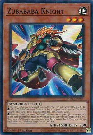 Zubababa Knight (DUAD-EN001) - Duelist's Advance 1st Edition Duelist's Advance Yugioh Single Squirtle Squad Card Shop.