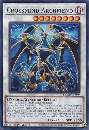 Crossmind Archfiend (DUAD-EN039) - Duelist's Advance 1st Edition Duelist's Advance Yugioh Single Squirtle Squad Card Shop.