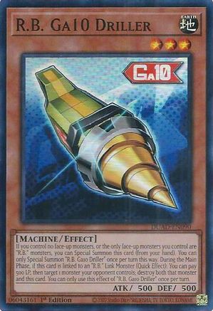 R.B. Ga10 Driller (DUAD-EN090) - Duelist's Advance 1st Edition Duelist's Advance Yugioh Single Squirtle Squad Card Shop.