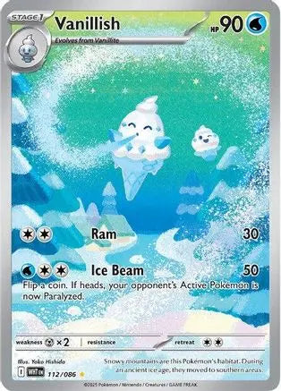 Vanillish 112/086 - Holofoil SV White Flare - Illustration Rare SV: White Flare Pokemon Single Squirtle Squad Card Shop.