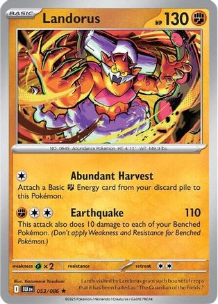 Landorus 053 - Reverse Holofoil SV Black Bolt - Rare SV: Black Bolt Pokemon Single Squirtle Squad Card Shop.