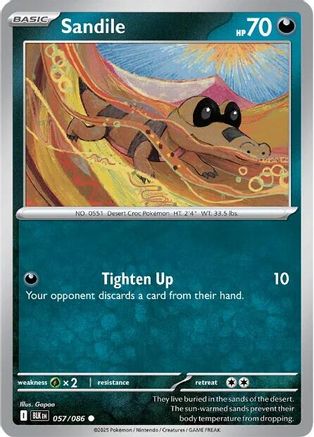 Sandile 057 SV Black Bolt - Common SV: Black Bolt Pokemon Single Squirtle Squad Card Shop.