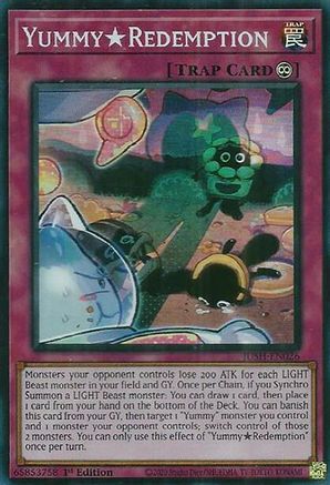 YummyRedemption (Super Rare) (JUSH-EN026) - Justice Hunters 1st Edition Justice Hunters Yugioh Single Squirtle Squad Card Shop.