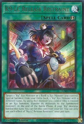 K9-LC Release Restraint (JUSH-EN038) - Justice Hunters 1st Edition Justice Hunters Yugioh Single Squirtle Squad Card Shop.