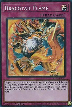 Dracotail Flame (Super Rare) (JUSH-EN011) - Justice Hunters 1st Edition Justice Hunters Yugioh Single Squirtle Squad Card Shop.