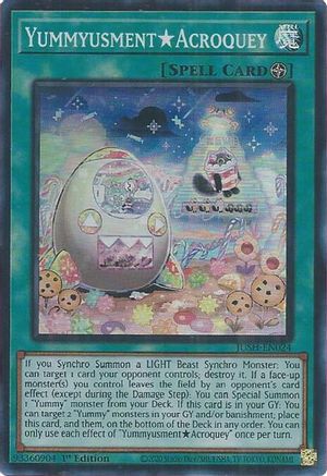 YummyusmentAcroquey (Super Rare) (JUSH-EN024) - Justice Hunters 1st Edition Justice Hunters Yugioh Single Squirtle Squad Card Shop.