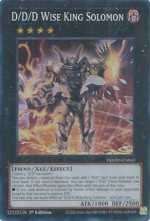 D/D/D Wise King Solomon (DOOD-EN043) - Doom of Dimensions 1st Edition Doom of Dimensions Yugioh Single Squirtle Squad Card Shop.