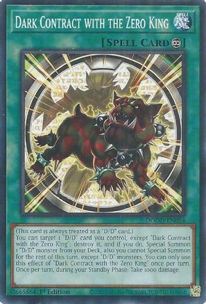 Dark Contract with the Zero King (DOOD-EN054) - Doom of Dimensions 1st Edition Doom of Dimensions Yugioh Single Squirtle Squad Card Shop.
