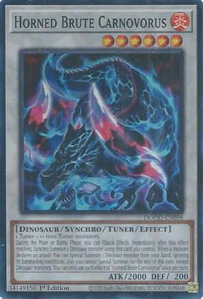 Horned Brute Carnovorus (DOOD-EN098) - Doom of Dimensions 1st Edition Doom of Dimensions Yugioh Single Squirtle Squad Card Shop.