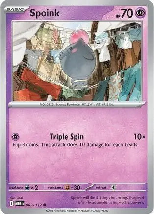 Spoink 062 - Reverse Holofoil ME01 Mega Evolution - Common