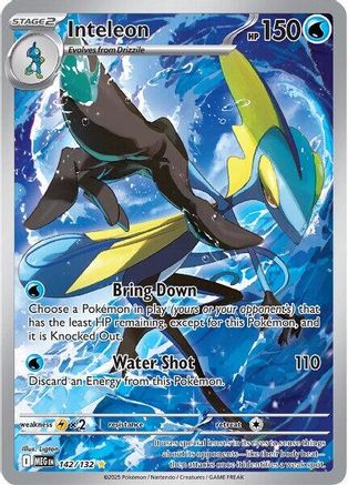 Inteleon 142/132 - Holofoil ME01 Mega Evolution - Illustration Rare ME01: Mega Evolution Pokemon Single Squirtle Squad Card Shop.