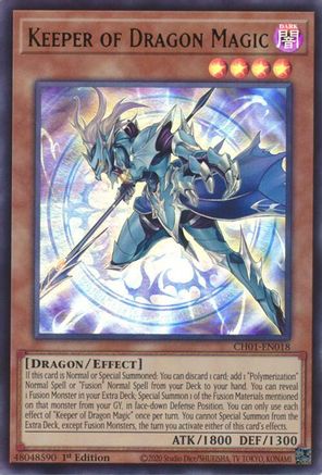 Keeper of Dragon Magic (CH01-EN018) - THE CHRONICLES DECK: The Fallen & The Virtuous (All-Foil Edition) 1st Edition THE CHRONICLES DECK: The Fallen & The Virtuous (All-Foil Edition) Yugioh Single Squirtle Squad Card Shop.