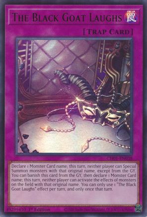 The Black Goat Laughs (CH01-EN038) - THE CHRONICLES DECK: The Fallen & The Virtuous (All-Foil Edition) 1st Edition THE CHRONICLES DECK: The Fallen & The Virtuous (All-Foil Edition) Yugioh Single Squirtle Squad Card Shop.