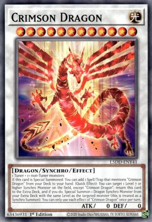 Crimson Dragon (L5DD-ENY41) - Legendary 5D's Decks 1st Edition Legendary 5D's Decks Yugioh Single Squirtle Squad Card Shop.