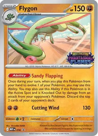 Mega Evolution - Promo Cards - Flygon MEP 016 (Phantasmal Flames Stamped) - clean card image