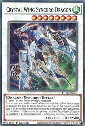 Crystal Wing Synchro Dragon (PHRE-EN059) - Phantom Revenge 1st Edition Phantom Revenge Yugioh Single Squirtle Squad Card Shop.