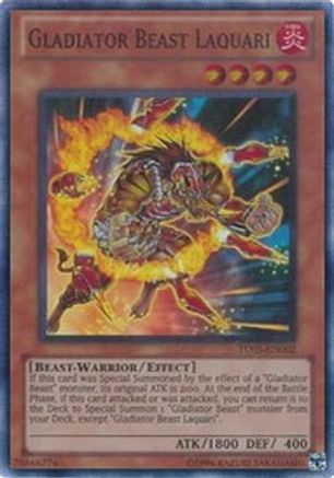 Gladiator Beast Laquari (TU05-EN002) - Turbo Pack: Booster Five Unlimited Turbo Pack: Booster Five Yugioh Single Squirtle Squad Card Shop.