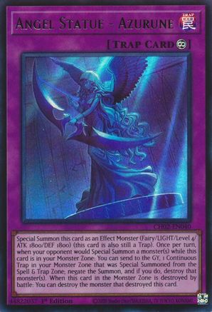 Angel Statue - Azurune (CH02-EN040) - THE CHRONICLES DECK: Spirit Charmers (All-Foil Edition) 1st Edition THE CHRONICLES DECK: Spirit Charmers (All-Foil Edition) Yugioh Single Squirtle Squad Card Shop.