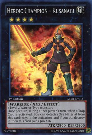Heroic Champion - Kusanagi (ABYR-EN043) - Abyss Rising Unlimited Abyss Rising Yugioh Single Squirtle Squad Card Shop.