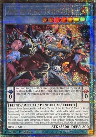Archfiend Emperor (Starlight Rare) (BPRO-EN031) - Burst Protocol 1st Edition Burst Protocol Yugioh Single Squirtle Squad Card Shop.