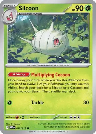 Silcoon 012 - Reverse Holofoil ME Ascended Heroes - Common