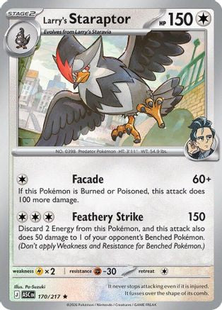 Larry's Staraptor 170/217 - Holofoil ME Ascended Heroes - Rare ME: Ascended Heroes Pokemon Single Squirtle Squad Card Shop.
