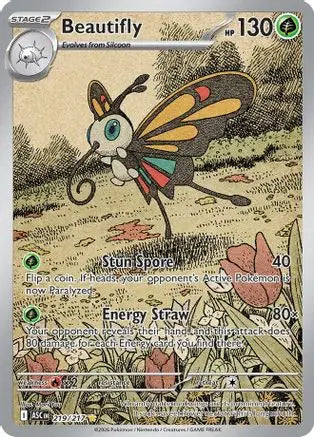 Beautifly 219/217 - Holofoil ME Ascended Heroes - Illustration Rare ME: Ascended Heroes Pokemon Single Squirtle Squad Card Shop.