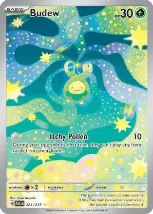 Budew 221/217 - Holofoil ME Ascended Heroes - Illustration Rare ME: Ascended Heroes Pokemon Single Squirtle Squad Card Shop.