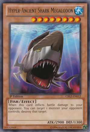 Hyper-Ancient Shark Megalodon (CBLZ-EN012) - Cosmo Blazer 1st Edition Cosmo Blazer Yugioh Single Squirtle Squad Card Shop.