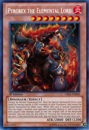 Pyrorex the Elemental Lord (CBLZ-EN040) - Cosmo Blazer Unlimited Cosmo Blazer Yugioh Single Squirtle Squad Card Shop.