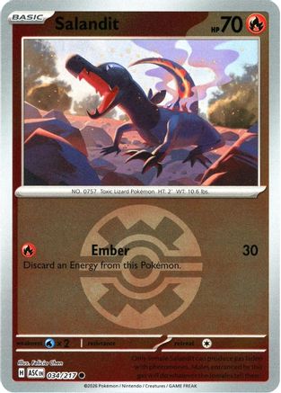 Salandit (Quick Ball) 034 - Reverse Holofoil ME Ascended Heroes - Common ME: Ascended Heroes Pokemon Single Squirtle Squad Card Shop.