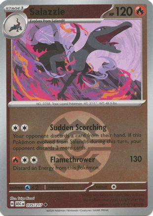 Salazzle (Quick Ball) 035/217 - Reverse Holofoil ME Ascended Heroes - Uncommon ME: Ascended Heroes Pokemon Single Squirtle Squad Card Shop.