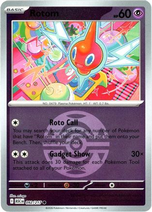 Rotom (Dusk Ball) 092 - Reverse Holofoil ME Ascended Heroes - Common ME: Ascended Heroes Pokemon Single Squirtle Squad Card Shop.
