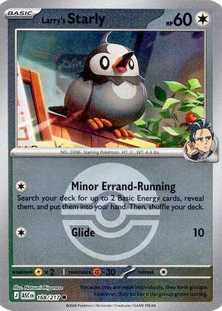 Larry's Starly (Poke Ball) 168 - Reverse Holofoil ME Ascended Heroes - Common ME: Ascended Heroes Pokemon Single Squirtle Squad Card Shop.